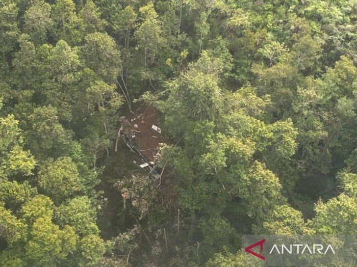 Basarnas Temukan Ekor Helikopter PK-CFX yang Jatuh di Kalbar, Fokus Evakuasi 8 Korban Dimulai