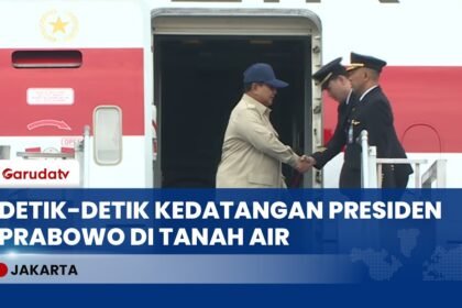 Selesaikan Misi Diplomasi, Presiden Prabowo Tiba di Tanah Air