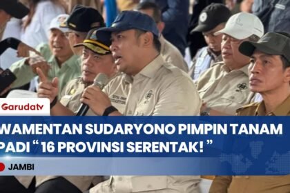Wamentan Sudaryono Pimpin Tanam Padi: Targetkan 5.000 Hektare Lahan di Jambi