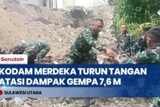 Reaksi Cepat Prajurit TNI Tangani Dampak Gempa Magnitudo 7,6 di Sulawesi Utara