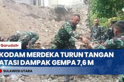 Reaksi Cepat Prajurit TNI Tangani Dampak Gempa Magnitudo 7,6 di Sulawesi Utara