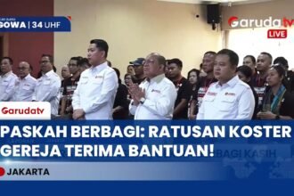 AKSI NYATA PASKAH! GEKIRA Gerindra Bagi-Bagi Ratusan Paket Bansos untuk Koster Gereja se-Jakarta