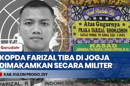 PULANG KE JOGJA! Jenazah Kopda Farizal, Prajurit TNI yang Gugur di Lebanon Dimakamkan Secara Militer