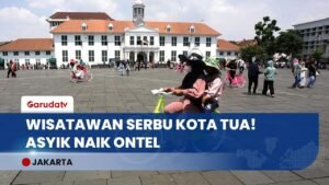Kota Tua Jakarta Membludak! Wisatawan Serbu Sepeda Ontel di Hari Terakhir Libur Paskah