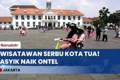 Kota Tua Jakarta Membludak! Wisatawan Serbu Sepeda Ontel di Hari Terakhir Libur Paskah