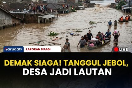 TANGGUL TUNTANG JEBOL! Ratusan Rumah di Demak Tenggelam Banjir Sedalam 1 Meter | LAPORAN 8 PAGI