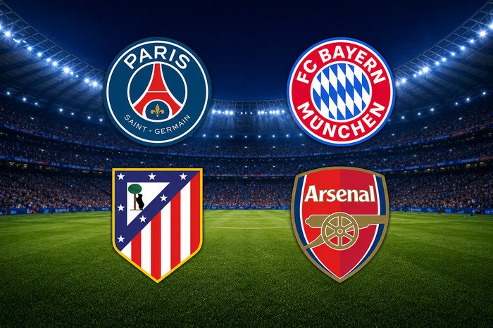 Duel panas semifinal Liga Champions 2026 menghadirkan pertarungan sengit PSG vs Bayern dan Atlético vs Arsenal.