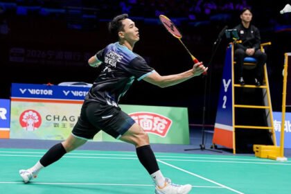 Jonatan Christie tersingkir di perempat final BAC 2026 usai kalah dari Ayush Shetty dalam dua gim langsung.