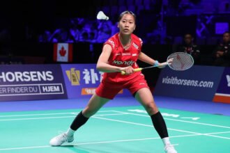 Putri Kusuma Wardani membuka keunggulan Indonesia atas Taiwan di laga penentuan juara Grup C Piala Uber 2026.
