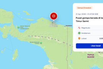 Gempa magnitudo 5,3 mengguncang wilayah timur Sarmi pada dini hari dan sempat dirasakan warga.
