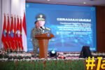 Panglima TNI Jenderal Agus Subiyanto saat memberikan ceramah umum di BSSN, menegaskan pentingnya penguatan pertahanan siber nasional.