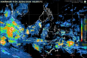 Prakiraan cuaca BMKG 21 April 2026 memperlihatkan dominasi hujan di ibu kota provinsi se-Indonesia.