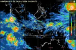Prakiraan cuaca Indonesia 14 April 2026 didominasi hujan dengan potensi petir di sejumlah kota besar.