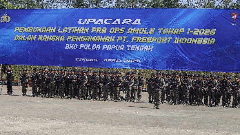 Latpraops Satgas Amole 2026 resmi dimulai di Cikeas sebagai persiapan pengamanan PT Freeport Indonesia.