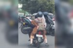 The Power of Emak-emak! Viral Ibu di Makassar Pangku Motor Listrik Sambil Dibonceng, Dicari Polisi