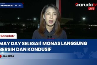 MONAS KEMBALI STERIL! Massa Buruh Bubar Tertib, Petugas Langsung Gerak Cepat Bersihkan Area!