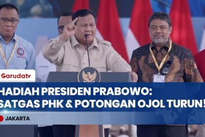 KADO SPESIAL MAY DAY! Presiden Prabowo Bentuk Satgas Mitigasi PHK & Turunkan Tarif Potongan Ojol!