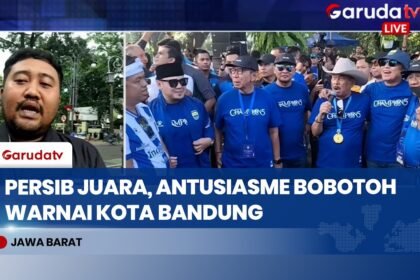 Ribuan Bobotoh Padati Gedung Sate Sambut Konvoi Persib Juara