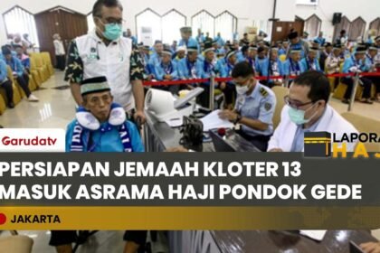 Haru! Penantian 13 Tahun Berbuah Manis, Ratusan Jemaah Kloter 13 Masuk Asrama Haji Pondok Gede