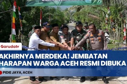 Jembatan Aramco Pidie Jaya Resmi Dibuka, Warga Tak Lagi Lewat Batang Kelapa