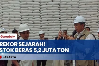 Pecah Rekor! Stok Beras Indonesia Tembus 5,2 Juta Ton, Tertinggi Sepanjang Sejarah Merdeka!