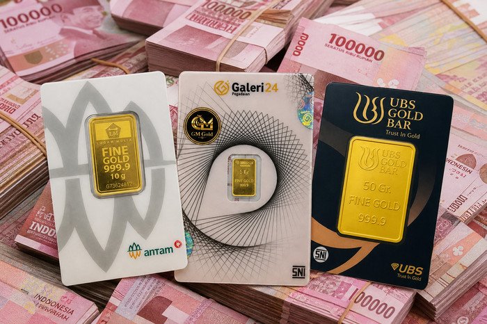 Harga emas Pegadaian terbaru meliputi UBS, Antam, dan Galeri24 pada 4 Mei 2026 tidak mengalami perubahan dengan rincian lengkap tiap ukuran.