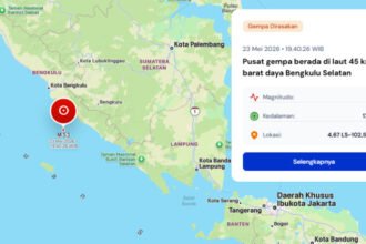 Gempa M5,3 guncang Bengkulu Selatan, pusat di laut, warga diminta waspada gempa susulan.