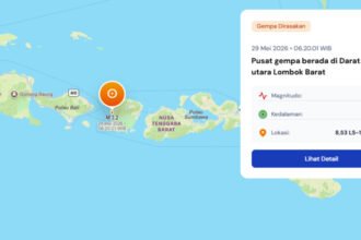 BMKG catat tiga gempa dangkal beruntun guncang Lombok dalam kurun waktu kurang dari empat jam pada Jumat pagi.