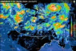 BMKG memprakirakan Siklon Tropis Jangmi yang terbentuk di Laut Filipina utara Papua memicu hujan lebat, petir, dan peningkatan awan hujan di wilayah Indonesia Barat hingga Timur pada Jumat, 29 Mei 2026.