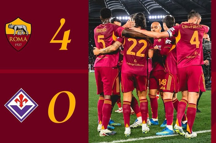 AS Roma tampil perkasa dengan kemenangan 4-0 atas Fiorentina dalam lanjutan Serie A, sekaligus menjaga asa finis di zona Liga Champions musim depan.