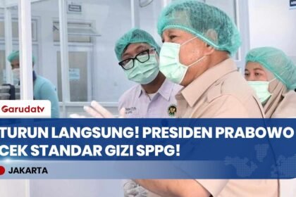 Pakai APD Lengkap, Presiden Prabowo Sidak Produksi Makan Bergizi Gratis di Palmerah!