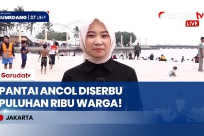 Seru Banget! Intip Kemeriahan Puluhan Ribu Wisatawan Serbu Pantai Ancol Pagi Ini
