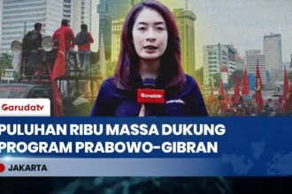 Puluhan Ribu Massa Gelar Aksi Damai di Patung Kuda, Dukung Program Prabowo–Gibran