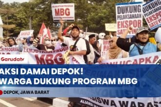 Ratusan Warga Gelar Aksi Damai di Depan Balai Kota Depok, Suarakan Dukungan Penuh Program MBG