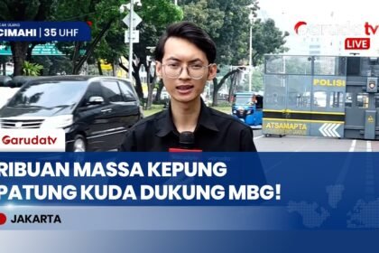 Kawal Makan Bergizi Gratis! Ribuan Massa Aliansi Masyarakat Cinta Indonesia Padati Patung Kuda