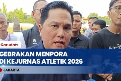 Buka Kejurnas Atletik 2026, Menpora Erick Thohir Imbau Cabor Fokus Pembinaan Berkesinambungan