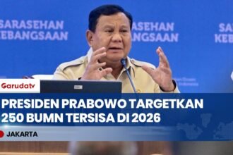 Presiden Prabowo Targetkan Jumlah BUMN Susut Drastis Tinggal 250 Perusahaan di Tahun 2026