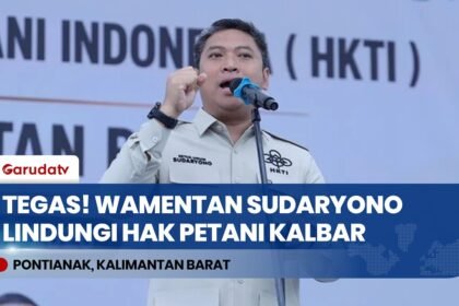 Tegas! Hadiri Pelantikan HKTI Kalbar, Wamentan Sudaryono Pasang Badan Lindungi Harga Panen Petani