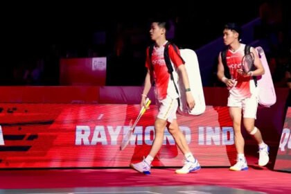 Raymond Indra dan Nikolaus Joaquin menatap final Indonesia Open 2026 dengan semangat revans menghadapi pasangan Malaysia Goh Sze Fei/Nur Izzuddin di Istora Senayan.