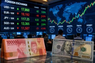 Rupiah menguat ke level Rp17.860 per dolar AS pada sesi pertama perdagangan Senin (29/6/2026), namun ketidakpastian global masih menjadi faktor yang perlu diwaspadai pelaku pasar.