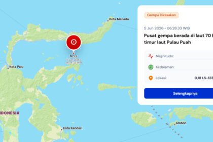 Gempa M5,6 guncang laut timur laut Pulau Puah pagi ini, BMKG minta warga waspada potensi susulan.