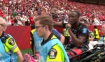Ismael Koné tumbang usai tekel keras di laga Kanada vs Qatar Piala Dunia 2026.