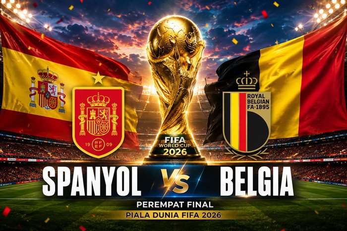 Spanyol menghadapi Belgia pada perempat final Piala Dunia 2026 dengan modal rekor impresif, sementara Belgia memburu kejutan demi tiket semifinal.