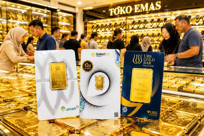 Harga emas Pegadaian terbaru 16 Juli 2026 menunjukkan Antam, UBS, dan Galeri24 masih menjadi pilihan investasi dengan harga yang berbeda.