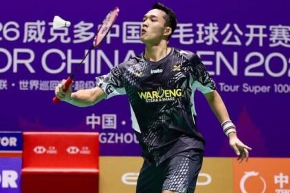 Jonatan Christie gagal melangkah ke semifinal China Open 2026 setelah kembali dikalahkan Victor Lai dalam dua gim langsung di babak perempat final.
