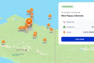 BMKG mencatat gempa bumi magnitudo 4,3 mengguncang Papua pada Kamis sore dengan pusat gempa dangkal berkedalaman 7 kilometer.