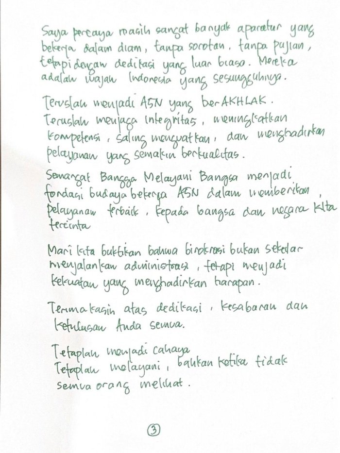 Surat Tangan Menteri Rini untuk ASN: Pesan Menyentuh agar Tetap Jadi Cahaya dan Melayani 13 Surat Tangan Menteri Rini untuk ASN: Pesan Menyentuh agar Tetap Jadi Cahaya dan Melayani