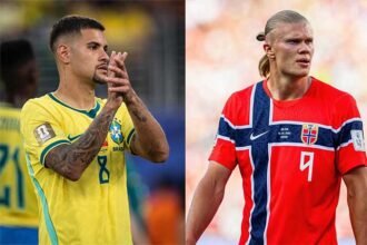 Bruno Guimaraes menilai Erling Haaland sengaja memainkan perang psikologis jelang duel Brasil vs Norwegia pada babak 16 besar Piala Dunia 2026.