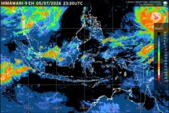 Prakiraan cuaca BMKG pada 6 Juli 2026 menunjukkan variasi kondisi atmosfer di seluruh ibu kota provinsi, mulai cerah berawan hingga hujan sedang.