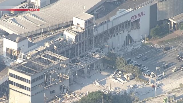 Usai Gempa M 7,1 Mal Aeon Kumamoto Jepang Meledak, Bangunan Hancur dan Warga Terjebak
